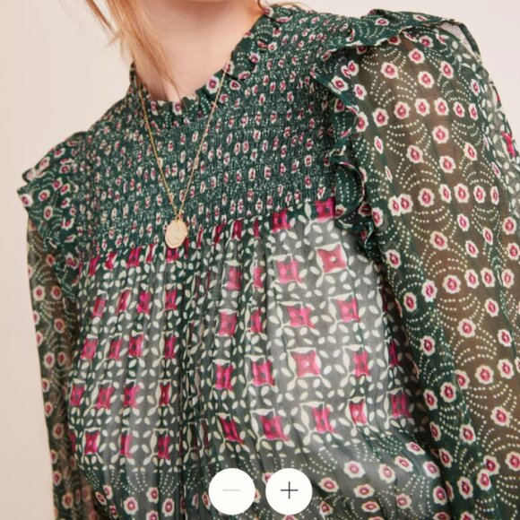 Anthropologie Rhiannon Floral Mini Dress Size Medium - Picture 3 of 4